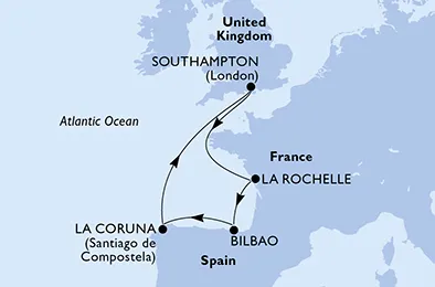 Route 6 Nächte Nordeuropa ab/bis Southampton