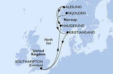 Route 7 Nächte Nordeuropa ab/bis Southampton