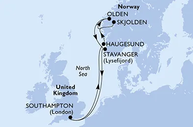 Route 7 Nächte Nordeuropa ab/bis Southampton