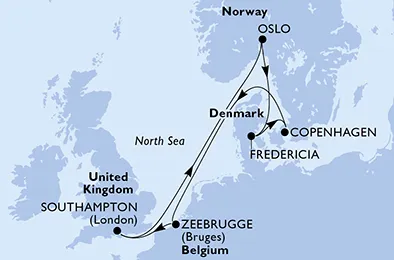 Route 7 Nächte Nordeuropa ab/bis Southampton