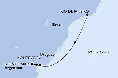Route 4 Nächte Südamerika ab Rio De Janeiro bis Buenos Aires
