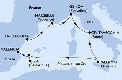 Route 7 Nächte Positionierungsfahrten ab Tarragona bis Valencia