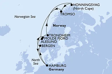 Route 11 Nächte Nordeuropa ab/bis Hamburg
