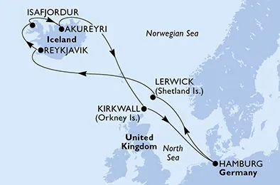 Route 11 Nächte Nordeuropa ab/bis Hamburg