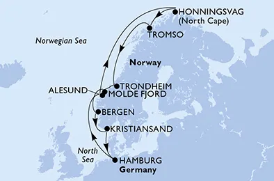 Route 12 Nächte Nordeuropa ab/bis Hamburg