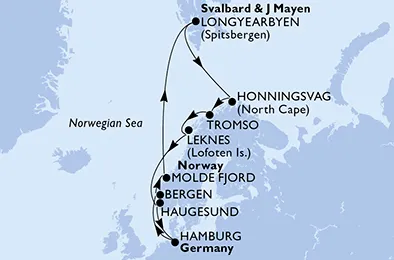 Route 14 Nächte Nordeuropa ab/bis Hamburg