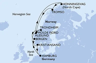 Route 12 Nächte Nordeuropa ab/bis Hamburg