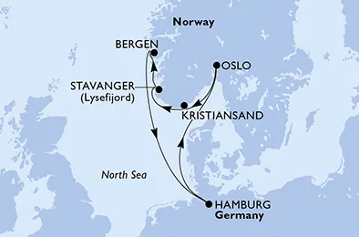 Route 7 Nächte Nordeuropa ab/bis Hamburg
