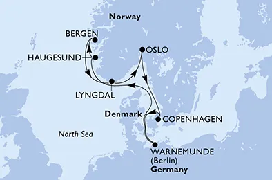Route 7 Nächte Nordeuropa ab/bis Warnemünde