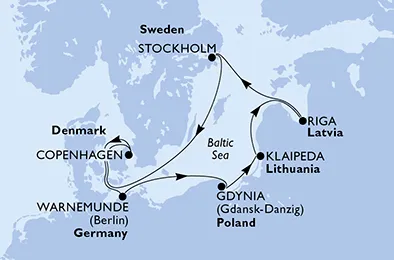 Route 7 Nächte Nordeuropa ab/bis Warnemünde