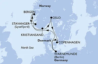 Route 7 Nächte Nordeuropa ab/bis Warnemünde