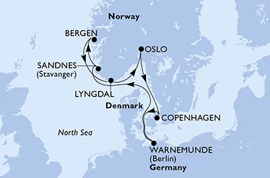 Route 7 Nächte Nordeuropa ab/bis Warnemünde