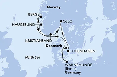 Route 7 Nächte Nordeuropa ab/bis Warnemünde