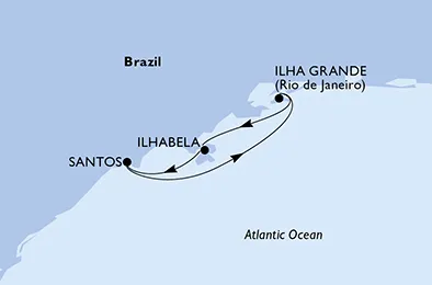 Route 4 Nächte Südamerika ab/bis Santos