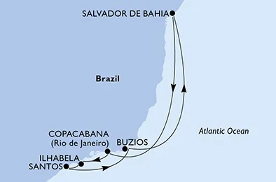 Route 7 Nächte Südamerika ab/bis Salvador