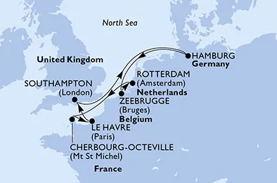 Route 8 Nächte Nordeuropa ab/bis Rotterdam