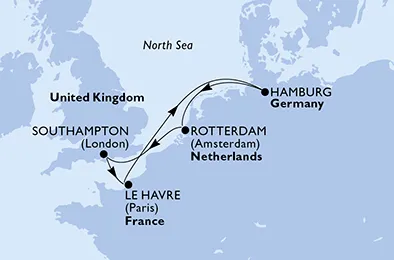 Route 6 Nächte Nordeuropa ab/bis Rotterdam