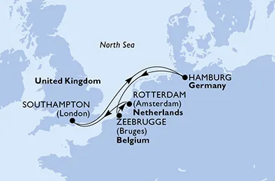 Route 6 Nächte Nordeuropa ab/bis Southampton