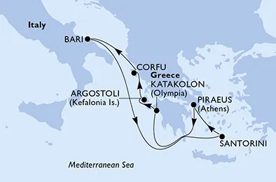 Route 7 Nächte Mittelmeer ab/bis Piräus (Athen)
