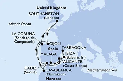 Route 14 Nächte Nordeuropa ab/bis Southampton
