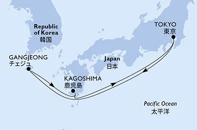 Route 5 Nächte Asien ab/bis Tokyo