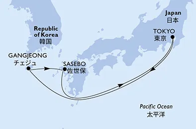 Route 5 Nächte Asien ab/bis Tokyo