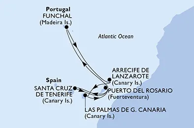 Route 7 Nächte Kanaren ab/bis Arrecife/Lanzarote