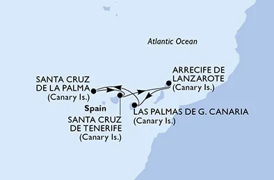 Route 4 Nächte Kanaren ab/bis Arrecife/Lanzarote