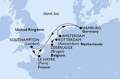 Route 7 Nächte Nordeuropa ab Amsterdam bis Rotterdam