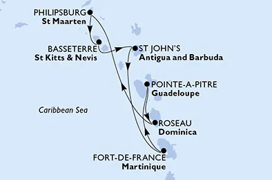 Route 7 Nächte Karibik ab/bis Fort De France