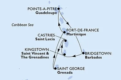 Route 7 Nächte Karibik ab/bis Fort De France