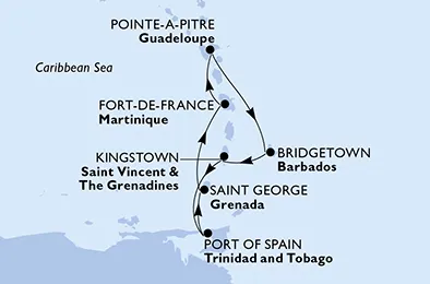 Route 7 Nächte Karibik ab/bis Fort De France