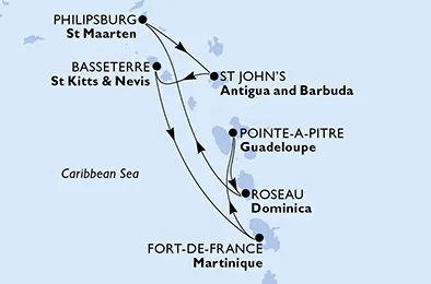 Route 7 Nächte Karibik ab/bis Pointe A Pitre
