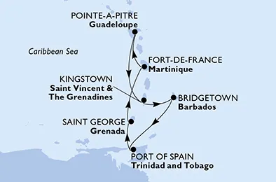 Route 7 Nächte Karibik ab/bis Fort De France