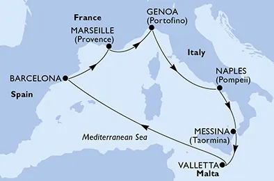 Route 7 Nächte Mittelmeer ab/bis Genua