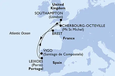 Route 7 Nächte Nordeuropa ab/bis Southampton