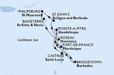 Route 11 Nächte Karibik ab/bis Bridgetown