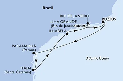 Route 7 Nächte Südamerika ab/bis Itajaí
