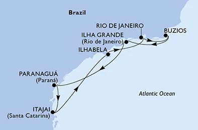 Route 7 Nächte Südamerika ab/bis Rio De Janeiro