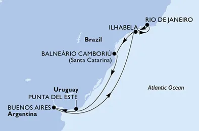 Route 9 Nächte Südamerika ab/bis Rio De Janeiro