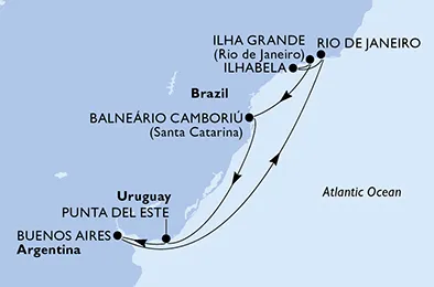 Route 9 Nächte Südamerika ab/bis Rio De Janeiro