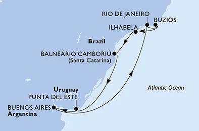 Route 9 Nächte Südamerika ab/bis Rio De Janeiro