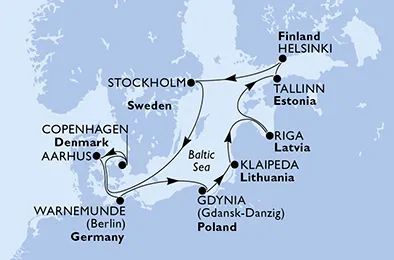 Route 11 Nächte Nordeuropa ab/bis Warnemünde