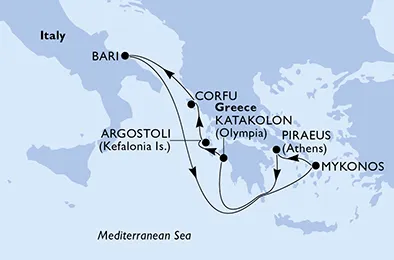 Route 7 Nächte Mittelmeer ab/bis Piräus (Athen)