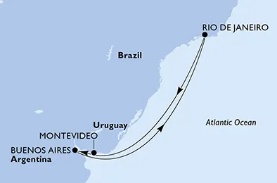 Route 7 Nächte Südamerika ab/bis Rio De Janeiro