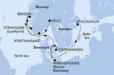 Route 8 Nächte Nordeuropa ab Stockholm bis Oslo