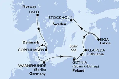 Route 6 Nächte Nordeuropa ab Oslo bis Stockholm