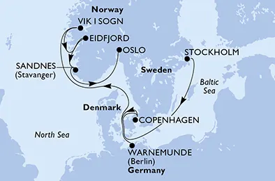 Route 8 Nächte Nordeuropa ab Stockholm bis Oslo