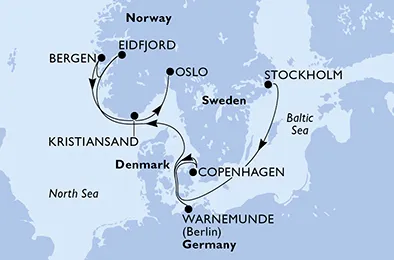 Route 8 Nächte Nordeuropa ab Stockholm bis Oslo