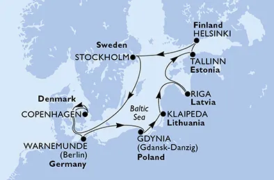 Route 10 Nächte Nordeuropa ab/bis Stockholm